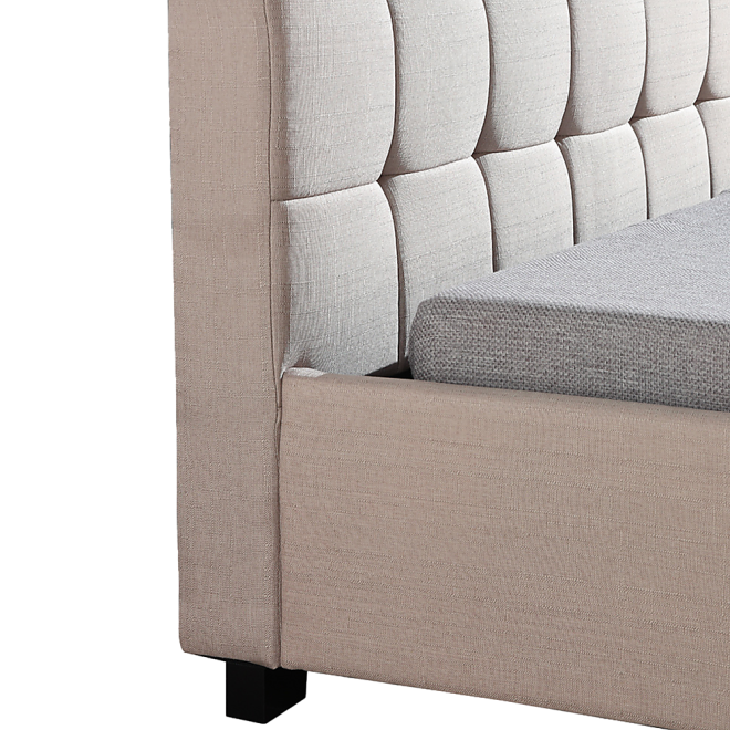 King Single Linen Fabric Deluxe Bed Frame – Beige