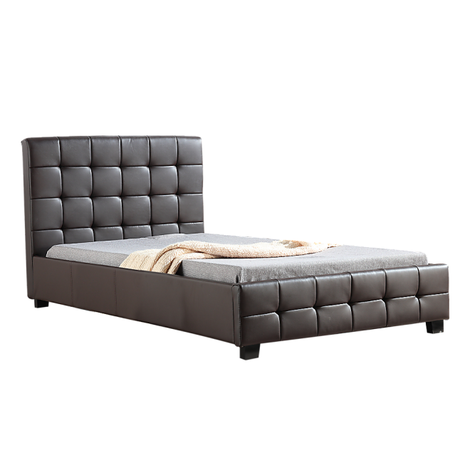 King Single PU Leather Deluxe Bed Frame – Brown