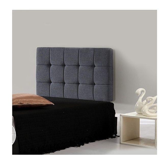 Linen Fabric Bed Deluxe Headboard Bedhead – SINGLE, Grey