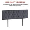 Linen Fabric Bed Deluxe Headboard Bedhead – KING, Grey