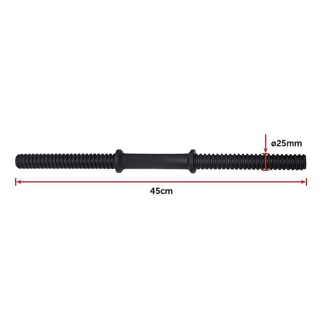 45cm – 1 Pair Dumbbell Bar 25mm Diameter – PVC Coated Dumbell Handle