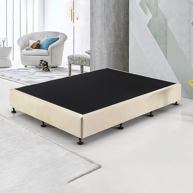 Palermo Ensemble Bed Base Linen Fabric – KING SINGLE, Platinum Natural Sand