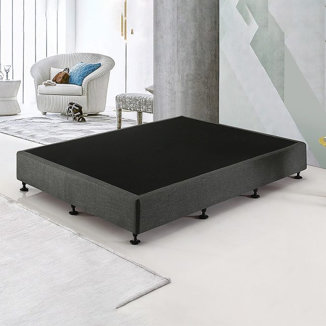 Palermo Ensemble Bed Base Linen Fabric – KING SINGLE, Platinum Graphite
