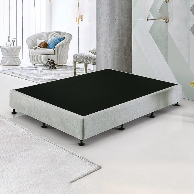 Palermo Ensemble Bed Base Linen Fabric – KING SINGLE, Platinum Light Grey