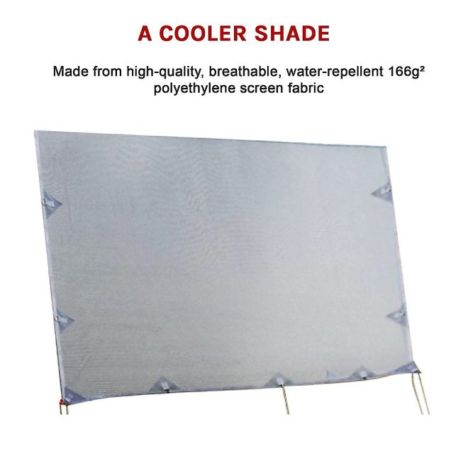Caravan Privacy Screen Side Sunscreen Sun Shade for 17′ Roll Out Awning – 3.7 x 1.8 M