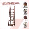 5 Tier Wooden Ladder Shelf Stand Storage Book Shelves Shelving Display Rack – Coffee