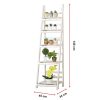 5 Tier Wooden Ladder Shelf Stand Storage Book Shelves Shelving Display Rack – White