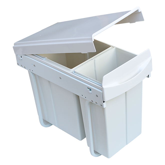 Pull Out Bin Kitchen Double Dual Slide Garbage Rubbish Waste – 10L + 20L