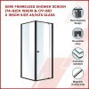 Semi Frameless Shower Screen AS/NZS Glass – (74~82) x 195 cm & (77~80) x 195 cm, Black