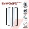 Semi Frameless Shower Screen AS/NZS Glass – (74~82) x 195 cm & (98~101) x 195 cm, Black