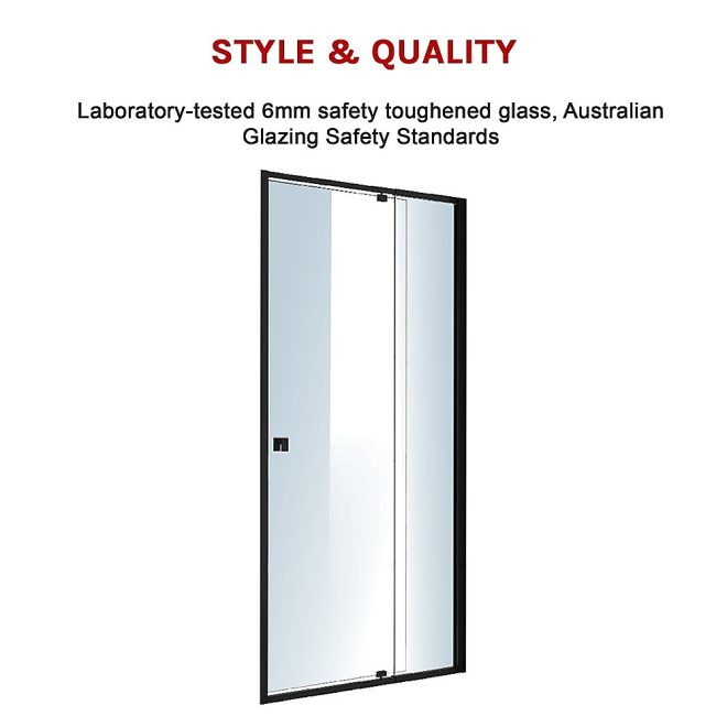 Adjustable Semi Frameless Shower Screen Australian Safety Glass – (98~106) x 195 cm