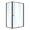 Semi Frameless Shower Screen AS/NZS Glass – (114~122) x 195 cm & (77~80) x 195 cm, Black
