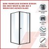 Semi Frameless Shower Screen AS/NZS Glass – (82~90) x 195 cm & (89~92) x 195 cm, Black