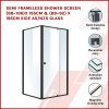 Semi Frameless Shower Screen AS/NZS Glass – (98~106) x 195 cm & (89~92) x 195 cm, Black