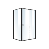 Semi Frameless Shower Screen AS/NZS Glass – (114~122) x 195 cm & (89~92) x 195 cm, Black