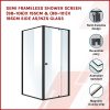 Semi Frameless Shower Screen AS/NZS Glass – (98~106) x 195 cm & (98~101) x 195 cm, Black