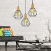 Wood Pendant Light Bar Lamp Kitchen Modern Ceiling Lighting – Black