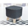 Fabric Ottoman Foot Stool Rest Pouffe Footstool Wood Storage Padded Seat – Charcoal