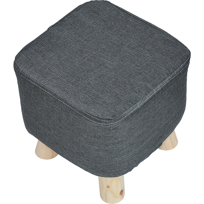 Fabric Ottoman Foot Stool Rest Pouffe Footstool Wood Storage Padded Seat – Charcoal