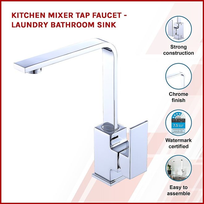 Kitchen Mixer Tap Faucet – Laundry Bathroom Sink – Chrome