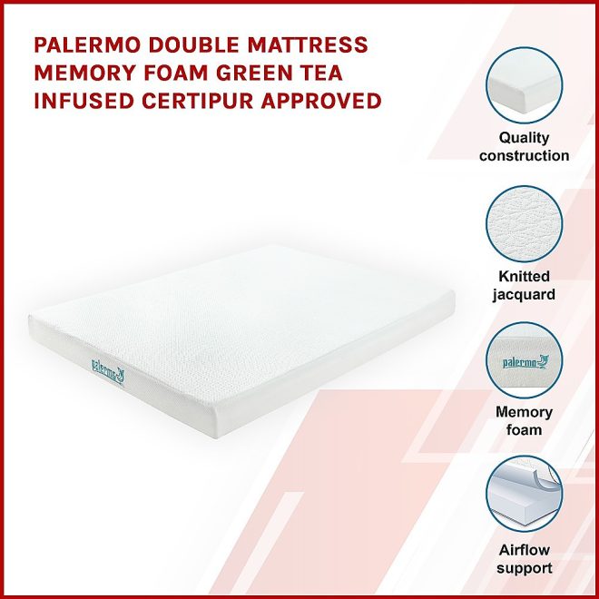 Palermo Mattress Memory Foam Green Tea Infused CertiPUR Approved – DOUBLE