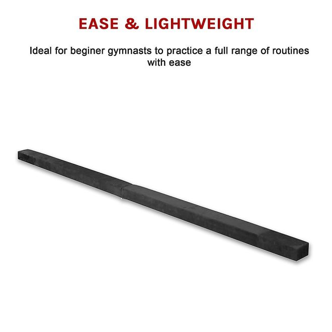 2.2m Gymnastics Folding Balance Beam Synthetic Suede – Black
