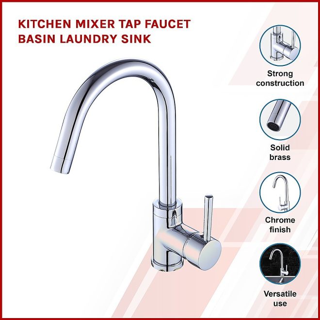 Kitchen Mixer Tap Faucet Basin Laundry Sink. – Chrome