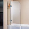 Frameless Bath Panel 10mm Glass Shower Screen By Della Francesca – 900 x 1450 mm, Nickel Finish