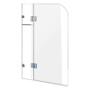 Frameless Bath Panel 10mm Glass Shower Screen By Della Francesca – 1200 x 1450 mm, Nickel Finish