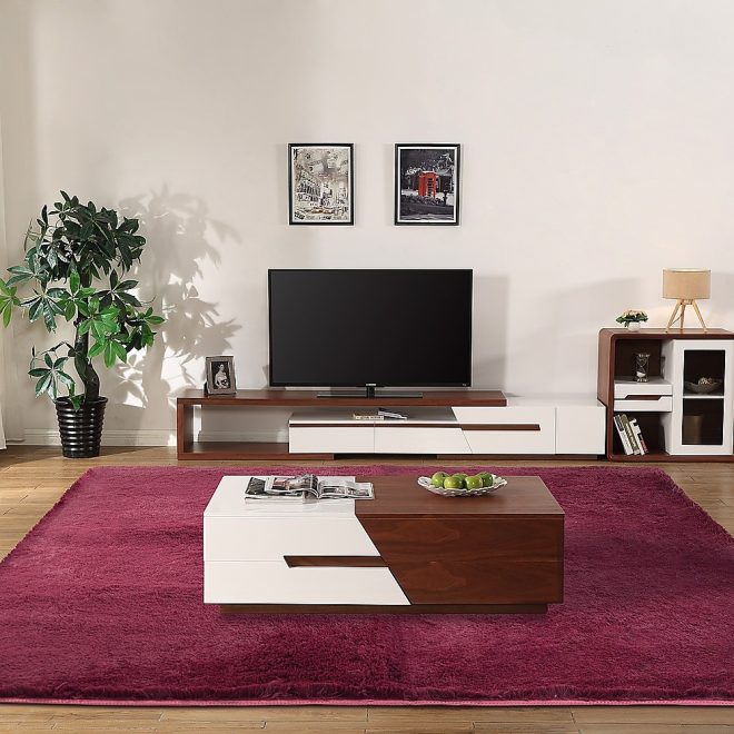 Floor Rugs Large Shaggy Rug Area Carpet Bedroom Living Room Mat – 230 x 200 cm, Burgundy