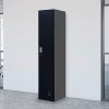 One-Door Office Gym Shed Clothing Locker Cabinet – Black, Standard Lock