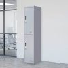 2-Door Vertical Locker for Office Gym Shed School Home Storage – Grey, 3-Digit Combination Lock