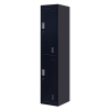 2-Door Vertical Locker for Office Gym Shed School Home Storage – Black, Standard Lock
