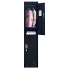 2-Door Vertical Locker for Office Gym Shed School Home Storage – Black, Padlock operated