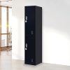 2-Door Vertical Locker for Office Gym Shed School Home Storage – Black, 4-Digit Combination Lock