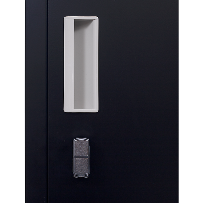 4 Door Locker for Office Gym – Black, Padlock operated