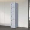 6-Door Locker for Office Gym Shed School Home Storage – Grey, Standard Lock