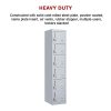 6-Door Locker for Office Gym Shed School Home Storage – Grey, 4-Digit Combination Lock