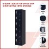 6-Door Locker for Office Gym Shed School Home Storage – Black, Standard Lock
