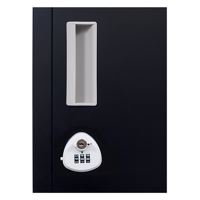 6-Door Locker for Office Gym Shed School Home Storage – Black, 3-Digit Combination Lock