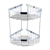2-Tier Corner Bathroom Basket Shelf Rail Rack – 305 x 295 x 215 mm