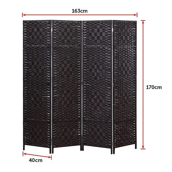 Room Divider Screen Privacy Rattan Dividers Stand Fold – 4 Panel