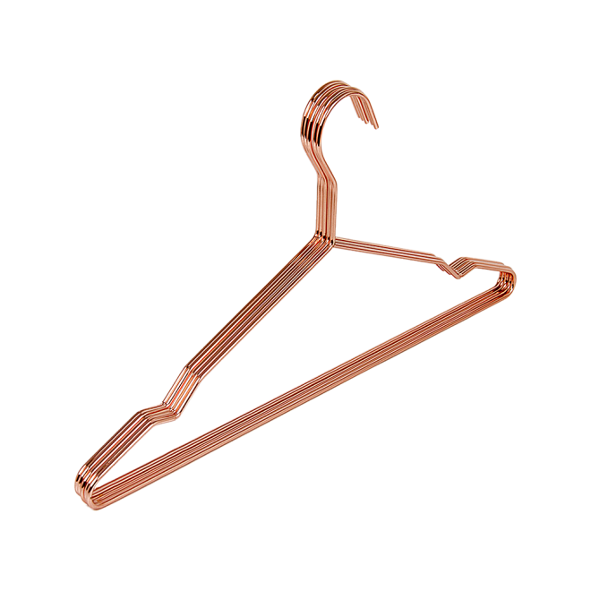 Adult 16.5″ Rose Gold Shiny Metal Wire Coat Suit Top Clothes Hangers – 60