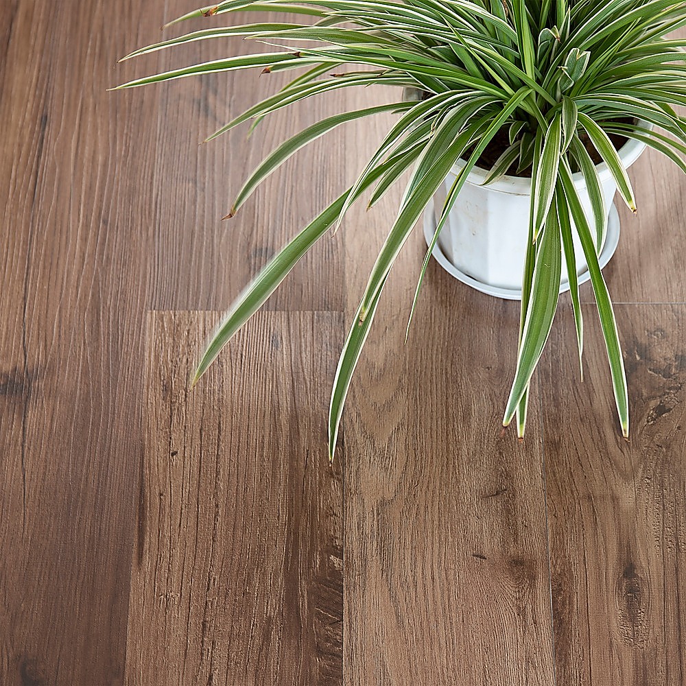 Vinyl Floor Tiles Self Adhesive Flooring Wood Grain 16 Pack 2.3SQM – Black