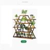 Bamboo Multilayer Flower Plant Bonsai Rack Shelf Stand Porch Lawn Patio. – Dark Wood