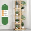 6 Tiers Vertical Bamboo Plant Stand Staged Flower Shelf Rack Outdoor Garden, – Wooden