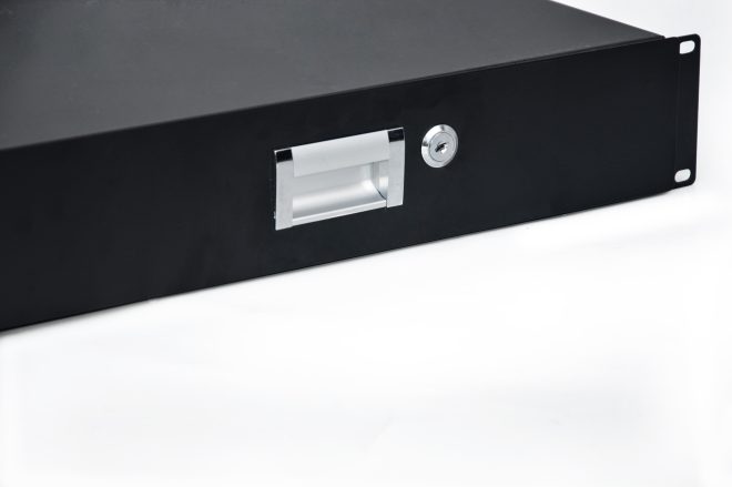 19″ Rack Mount 2U Locking Drawer Pro Audio DJ Server Rack Lock Storage Cabinet