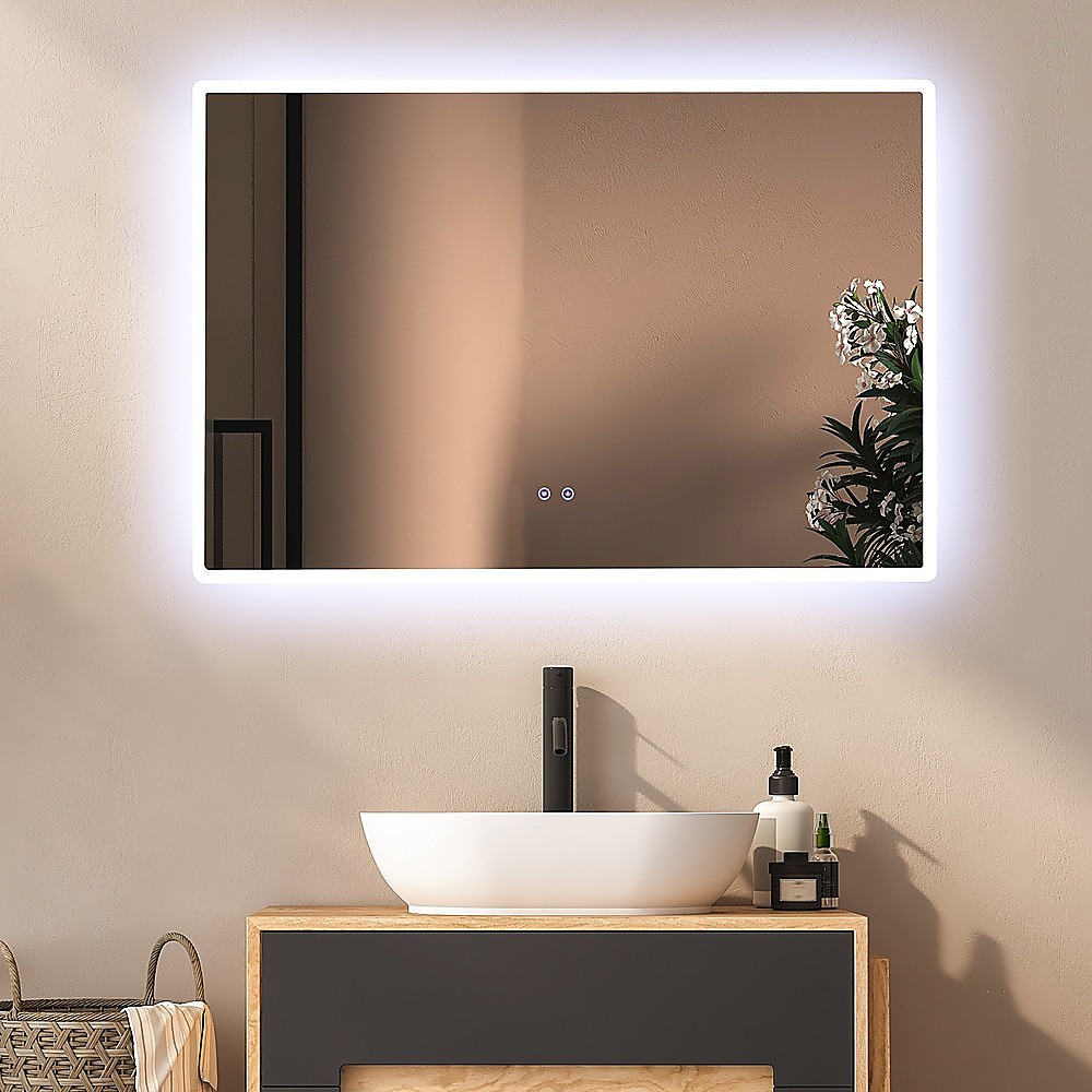 Rectangular Mirror LED Anti-Fog Illuminated Bathroom Living Room – 120x80cm