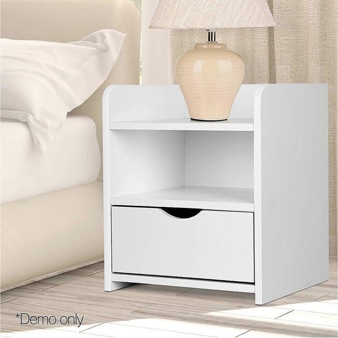 Bedside Table Side Nightstand Storage Drawer Shelf Bedroom Unit