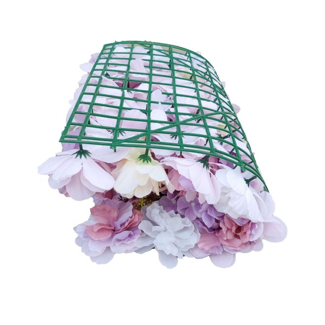 Artificial Flower Wall Backdrop Panel 40cm X 60cm Mixed Flowers – Pink and White